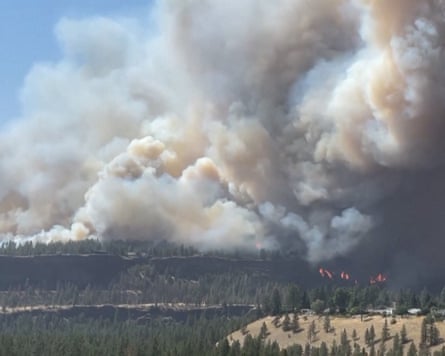 Smoke rises from the Spokane Complex fires.
