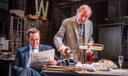 Media greed … Bertie Carvel as Rupert Murdoch and Geoffrey Freshwater as Sir Alick McKay in Ink at the Almeida, London.