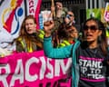 A march in London against racism.
