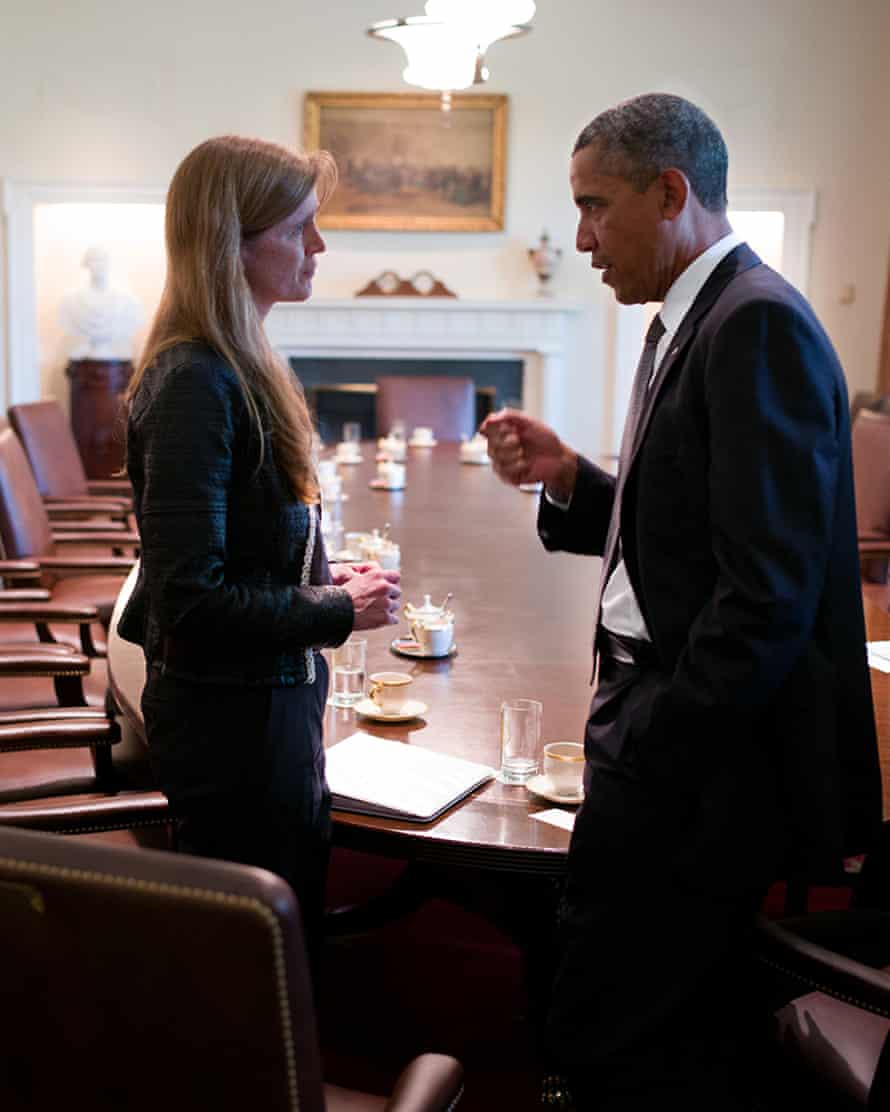 Obama and Samantha Power, US ambassador to the UN.