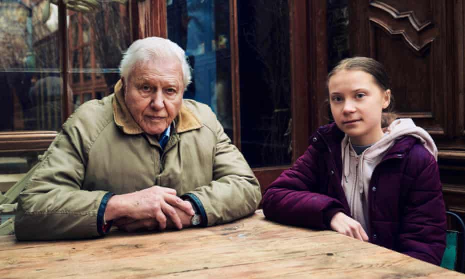 Meeting of minds … Greta Thunberg meets David Attenborough in A Year to Change the World.