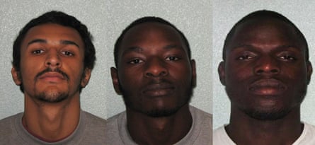 Mugshots of three young men.