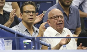 Lachlan and Rupert Murdoch at the US Open earlier this year.