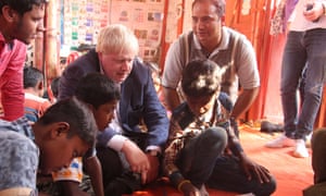 Boris Johnson meets Rohingya refugees at a camp in Bangladesh
