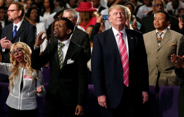 Donald Trump attending a church service in Detroit, Michigan, 3 September 2016