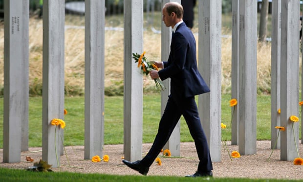 Prince William, pictured at the Hyde Park memorial to victims of the 7 July 2005 London bombings, has spoken about ending the stigma surrounding mental illness.
