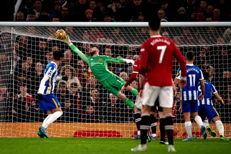 David de Gea makes a save against Brighton