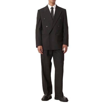 Asos black metallic pinstripe suit