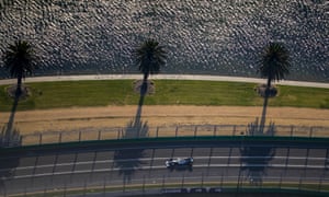 Lewis Hamilton on his way to pole in Melbourne.