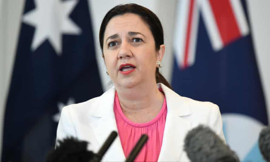 picture Brisbane Covid Update Press Conference queensland premier urges pm to halve