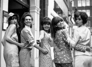 (Left to right) Jane Birkin, Francesca Annis, Pauline Collins, Jean Muir and Karin Fernald, who starred together in the musical The Passion Flower Hotel, in 1965