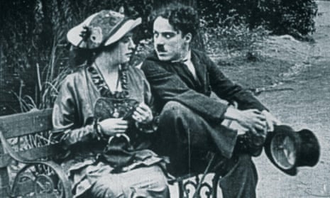 Mabel Normand with Charlie Chaplin in the Keystone silent movie Mabel’s Married Life, 1914. 