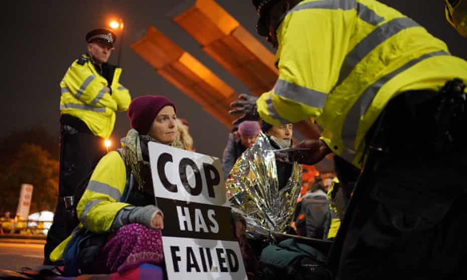 Insulate Britain climate activists take part in an offshoot demonstration on Vauxhall Bridge.