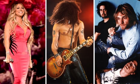 ‘There’s no longer a clear monoculture to resist’ … (L-R) Mariah Carey, Slash and Nirvana.