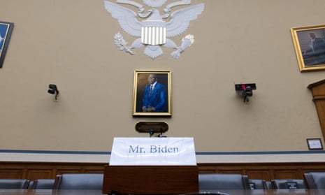 The empty seat left at the House oversight committee hearing for Hunter Biden.