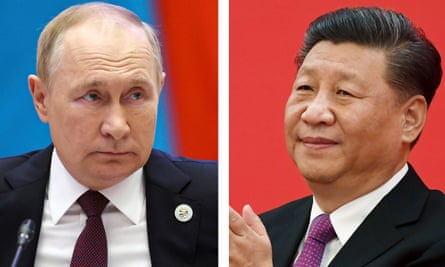 Russian president, Vladimir Putin, left, and China’s president, Xi Jinping