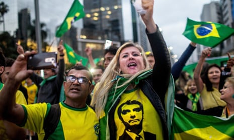 Supporters of Jair Bolsonaro celebrate his victory