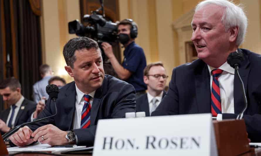 Jeffrey Rosen, right, at the hearing on Thursday.