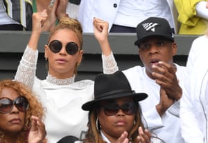 Beyonce and Jay Z at the Wimbledon women’s final between Serena Williams and Angelique Kerber in 2016.