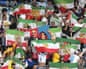 The Iranian imperial flag is displayed during the AFC Women’s Asian Cup Group A match against Philippines.