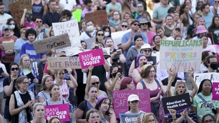 An abortion rights protest in Michigan.