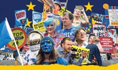 collage of numerous anti-brexit people and placards