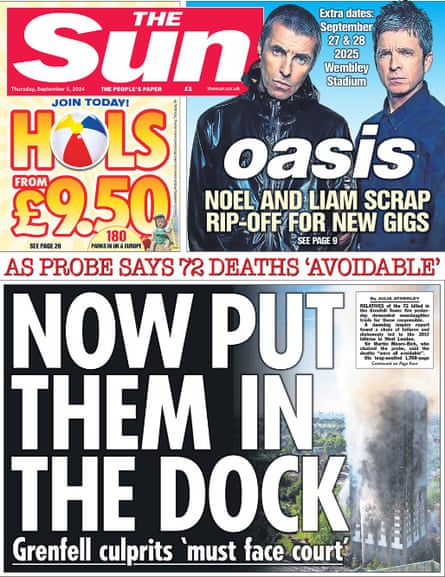 The Sun front page, Thursday 5 September 2024