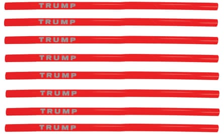 eight red straws in a row