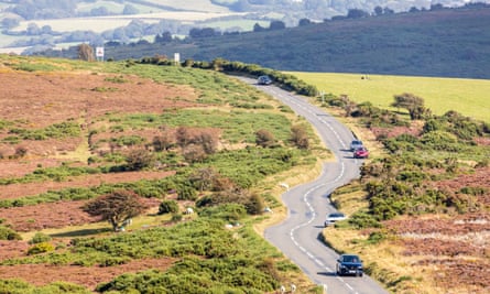 The A39 at the top of Porlock Hill.