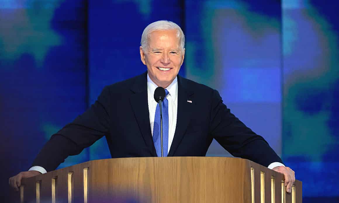 Joe Biden at the Democratic national convention in Chicago