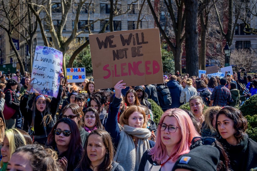 A women’s rights rally at Washington Square Park, New York, in 2020