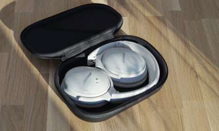 The Bose QuietComfort 45 folded in a case.
