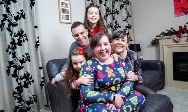 Poppy Guilder (centre) with her family.