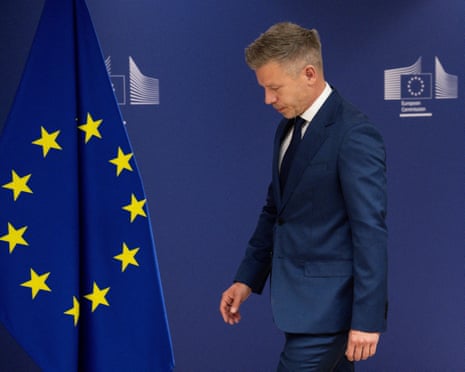 Hungary's incoming prime minister Péter Magyar reacts upon arrival for a meeting with European Commission President Ursula von der Leyen in Brussels, Belgium last week.