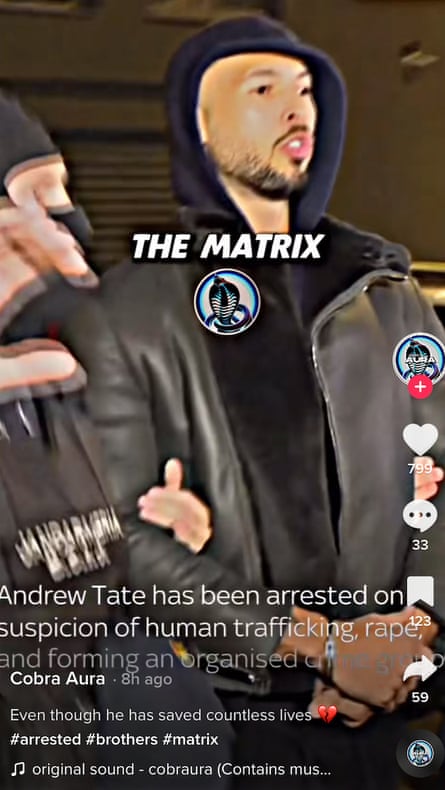 capture d'écran de Tate sur TikTok