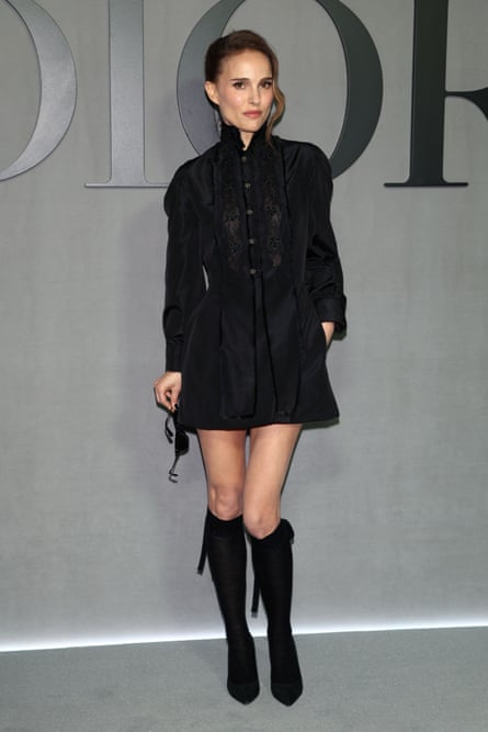 Natalie Portman in black socks and high heels
