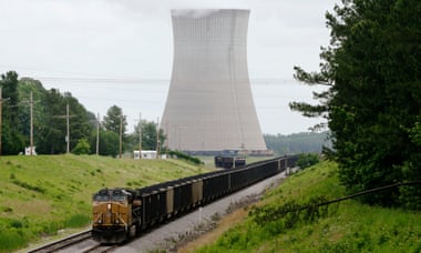 A coal train stops near a power plant near Redfield, Arkansas.