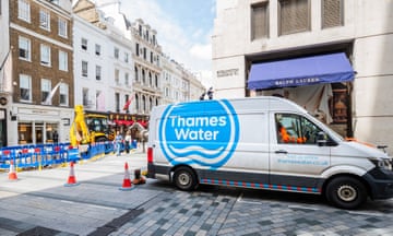 Thames Water repair site in central London. In July, Thames Water had agreed £750m of funding, with the first payment expected to be made on 31 March.
