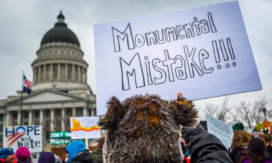 As Trump signed proclamations to shrink two national monuments in Utah, thousands of people gathered outside the state capitol building to protest what is the largest elimination of protected areas in US history.