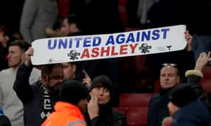Newcastle fans protest against Mike Ashley’s ownership of the club in February.