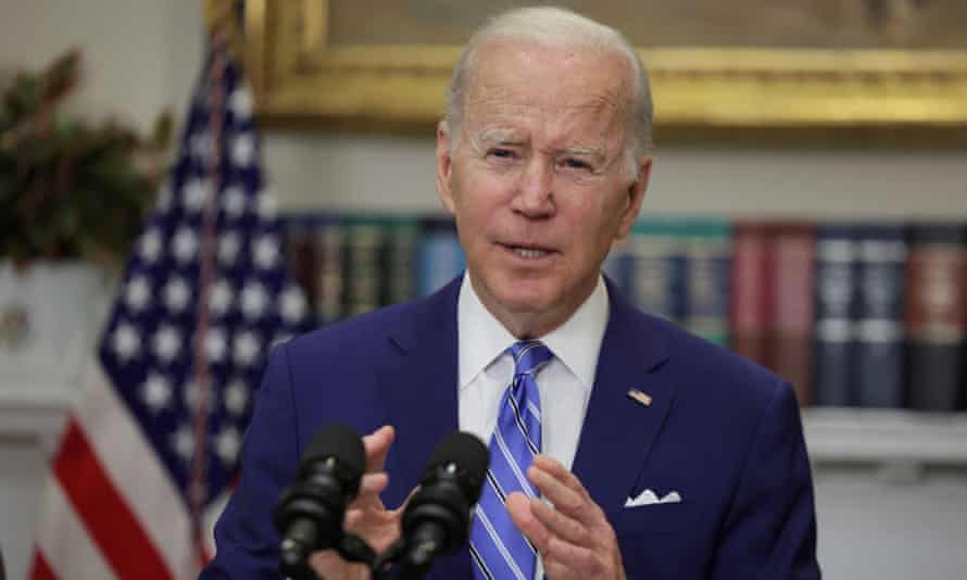 Joe Biden speaks at the White House on Wednesday.