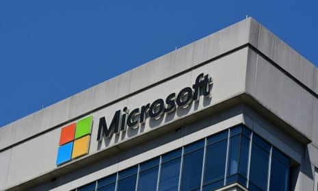 A Microsoft logo in Chevy Chase, Maryland