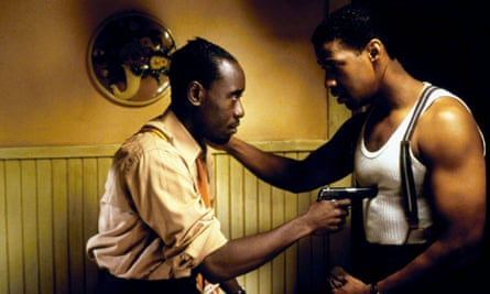 With Denzel Washington (right) in Devil in a Blue Dress.