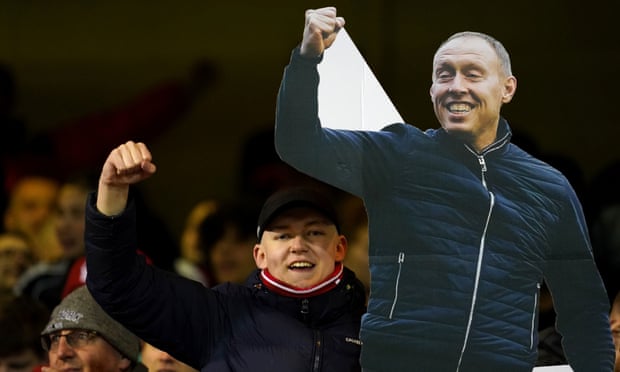 One Nottingham Forest fan brought a cardboard cutout of manager Steve Cooper along.