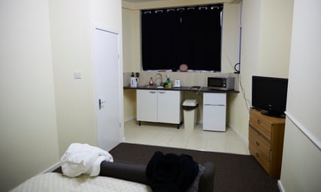 One of the rooms for the working homeless at the Stop Start Go hostel in Manchester.