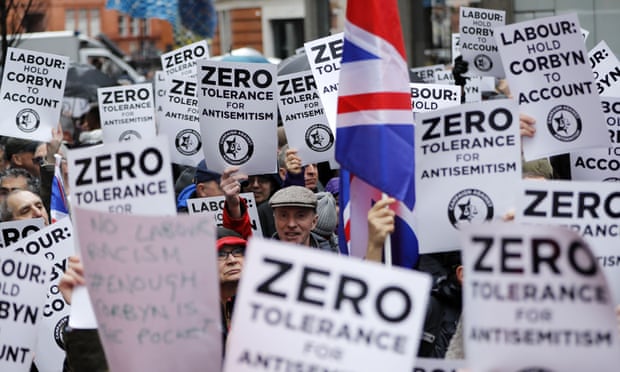 A demonstration organised by the Campaign Against AntiSemitism outside the head office of the Labour Party in central London last April.