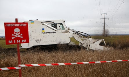 A mine clearing vehicle bought with donations made through the United24 platform.