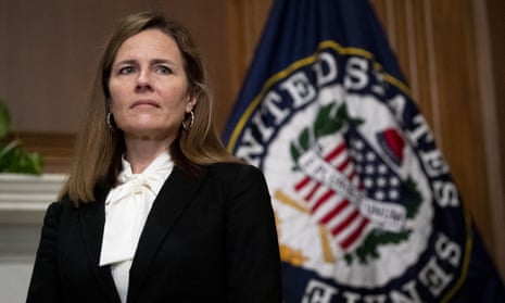 Amy Coney Barrett in Washington on Thursday. St Joseph County Right to Life is considered an extreme anti-choice group by pro-choice activists in South Bend.