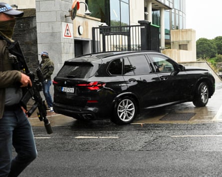 A vehicle arriving at the special criminal court in Dublin
