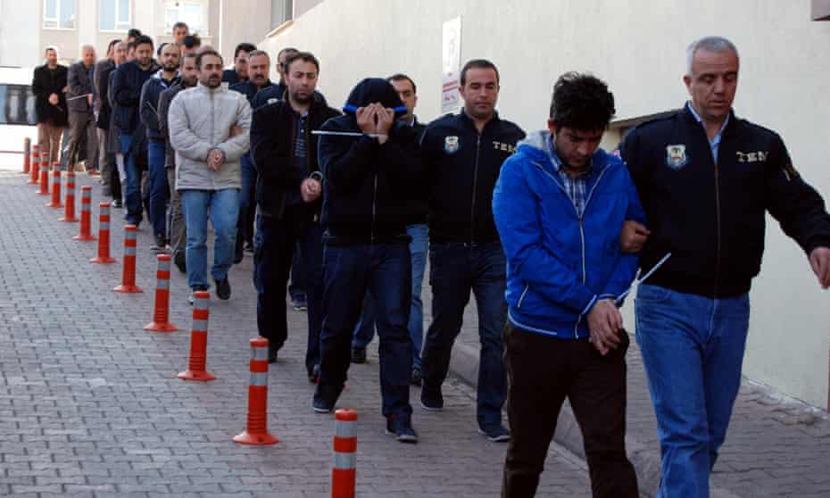 Suspects are rounded up for alleged links to anti-government groups in Turkey. 